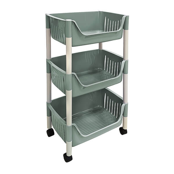 ΠΛΑΣΤΙΚΗ ΡΑΦΙΕΡΑ 3 ΘΕΣΕΩΝ ΜΕ ΡΟΔΕΣ ΠΡΑΣΙΝΗ 46Χ30Χ84cm