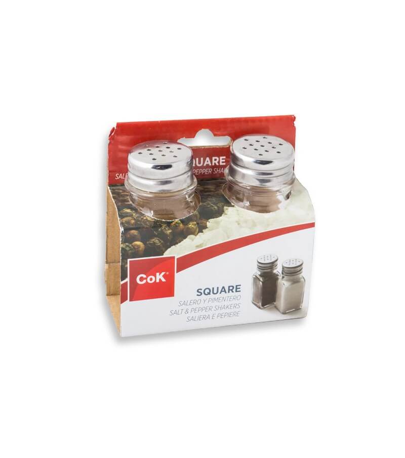 ΣΕΤ ΑΛΑΤΟΠΙΠΕΡΟ ΤΕΤΡΑΓΩΝΟ ΜΕ ΙΝΟΧ ΚΑΠΑΚΙ 2τμχ