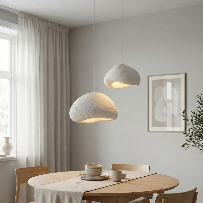 Φωτιστικό οροφής Loval Megapap E27 fiberglass δίφωτο χρώμα λευκό Ø70×115εκ.