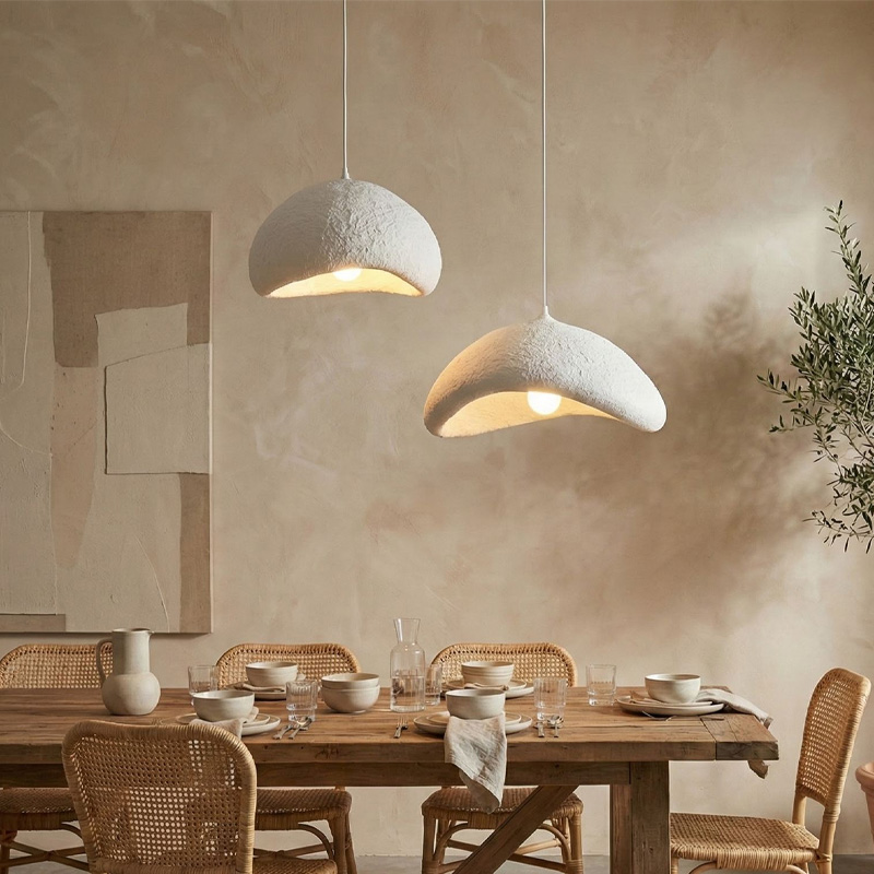 Φωτιστικό οροφής Luna Megapap E27 fiberglass δίφωτο χρώμα λευκό Ø70×115εκ.