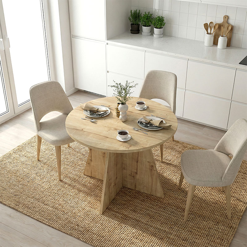 Τραπέζι Tailor Megapap χρώμα sapphire oak Ø100x75,7εκ. - Image 4