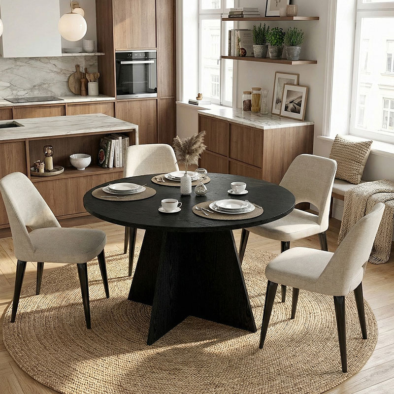 Τραπέζι Tailor Megapap χρώμα sencron black Ø120x75,7εκ. - Image 5