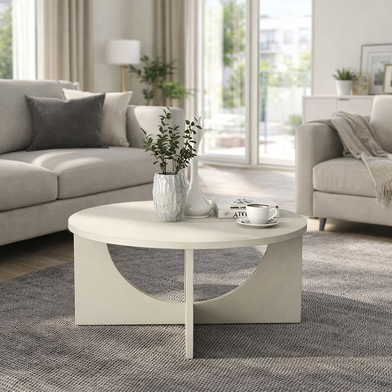 Τραπεζάκι σαλονιού Lemmar Megapap χρώμα sandstone Ø75x36,8εκ. - Image 5