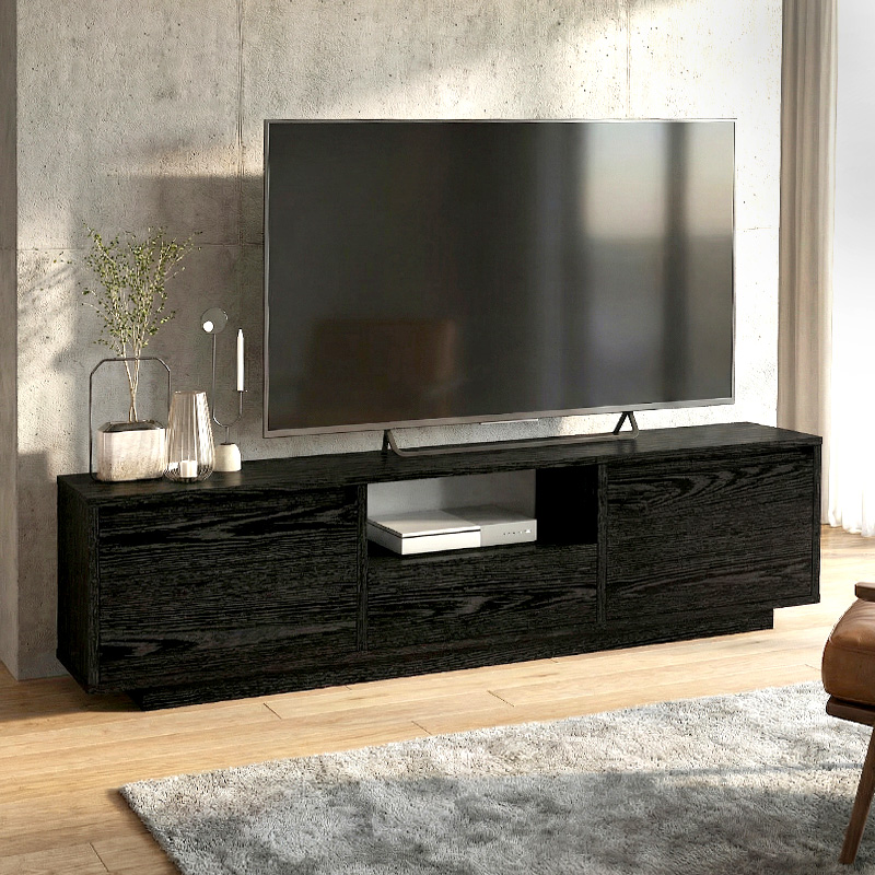 Έπιπλο τηλεόρασης Lumbera Megapap χρώμα sencron black 160×29,5×42εκ.