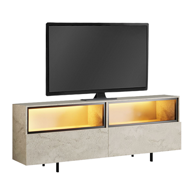 Έπιπλο τηλεόρασης Eco Megapap με Led Rgb χρώμα travertine 180x32x67εκ. - Image 6