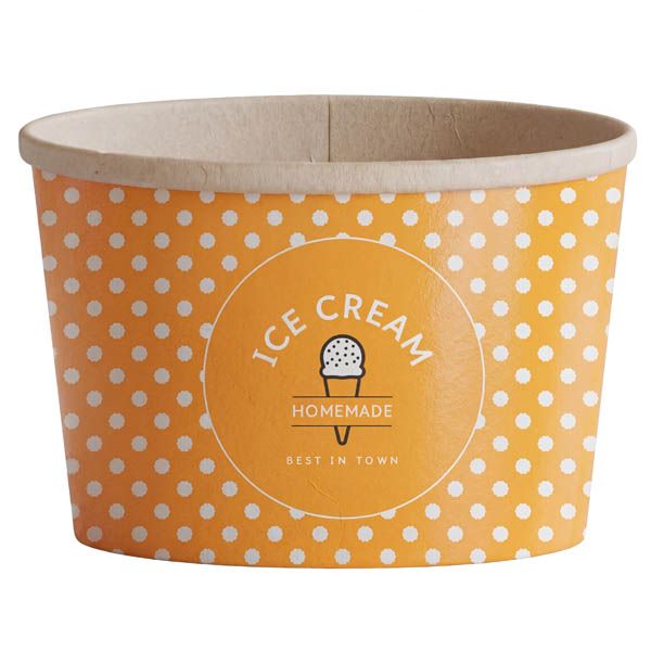 ΧΑΡΤΙΝΟ ΚΥΠΕΛΟ ΠΑΓΩΤΟΥ DOT ORANGE 12oz 50τμχ.