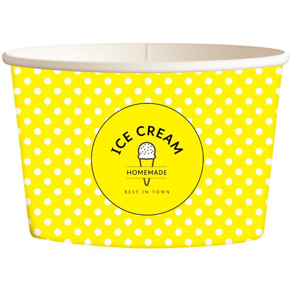 ΧΑΡΤΙΝΟ ΚΥΠΕΛΟ ΠΑΓΩΤΟΥ DOT YELLOW 8oz 50τμχ.