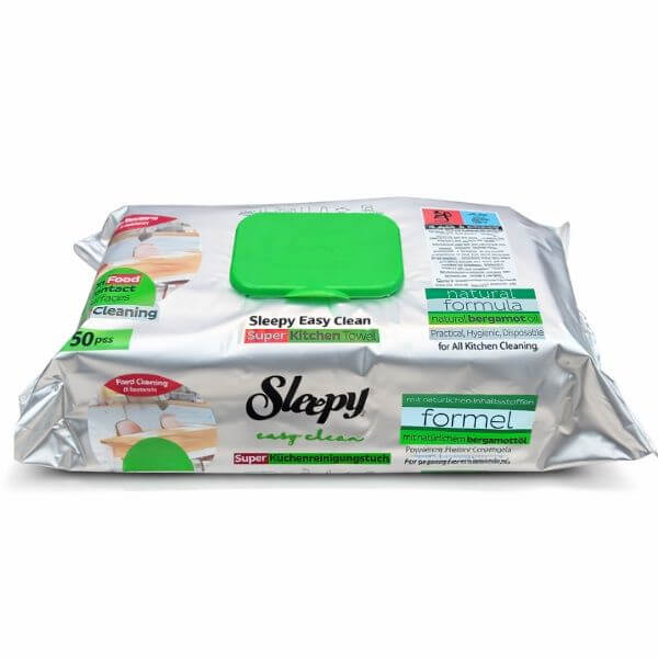 SLEEPY EASY CLEAN ΥΓΡΗ ΠΕΤΣΕΤΑ ΚΟΥΖΙΝΑΣ 50τμχ. ΠΕΡΓΑΜΟΝΤΟ