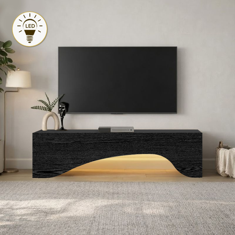 Έπιπλο τηλεόρασης Mara Megapap με LED χρώμα sencron black 150×31,4×40εκ.