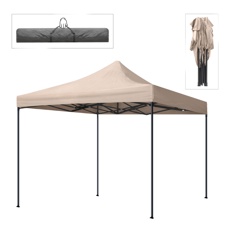 Κιόσκι – Gazebo Bari Megapap πτυσσόμενο μεταλλικός σκελετός – αδιάβροχο ύφασμα χρώμα της άμμου 3x3x3,10m.