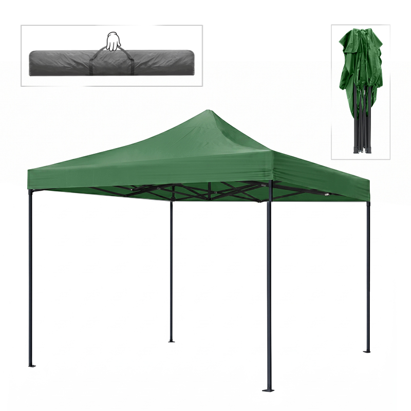 Κιόσκι – Gazebo Bari Megapap πτυσσόμενο μεταλλικός σκελετός – αδιάβροχο ύφασμα χρώμα πράσινο 3x3x3,10m.