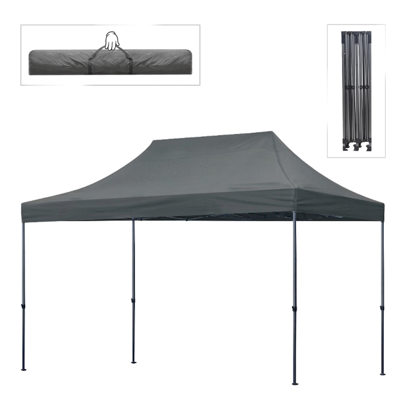 Κιόσκι – Gazebo Bari Megapap πτυσσόμενο μεταλλικός σκελετός – αδιάβροχο ύφασμα χρώμα γκρι 3×4,5×3,20m.