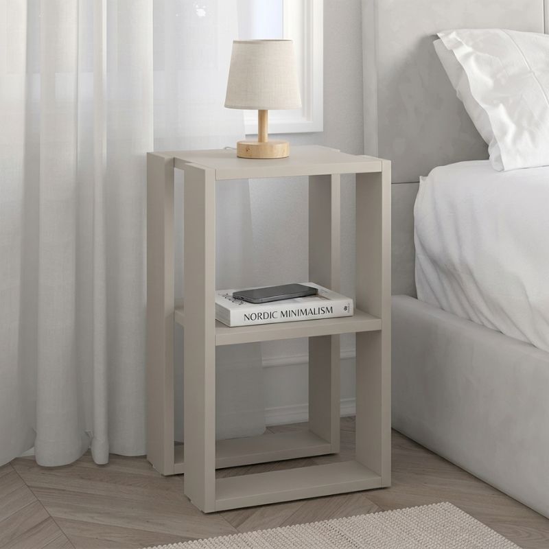 Κομοδίνο – Τραπεζάκι βοηθητικό Lonie Megapap χρώμα sandstone 34x30x55εκ.