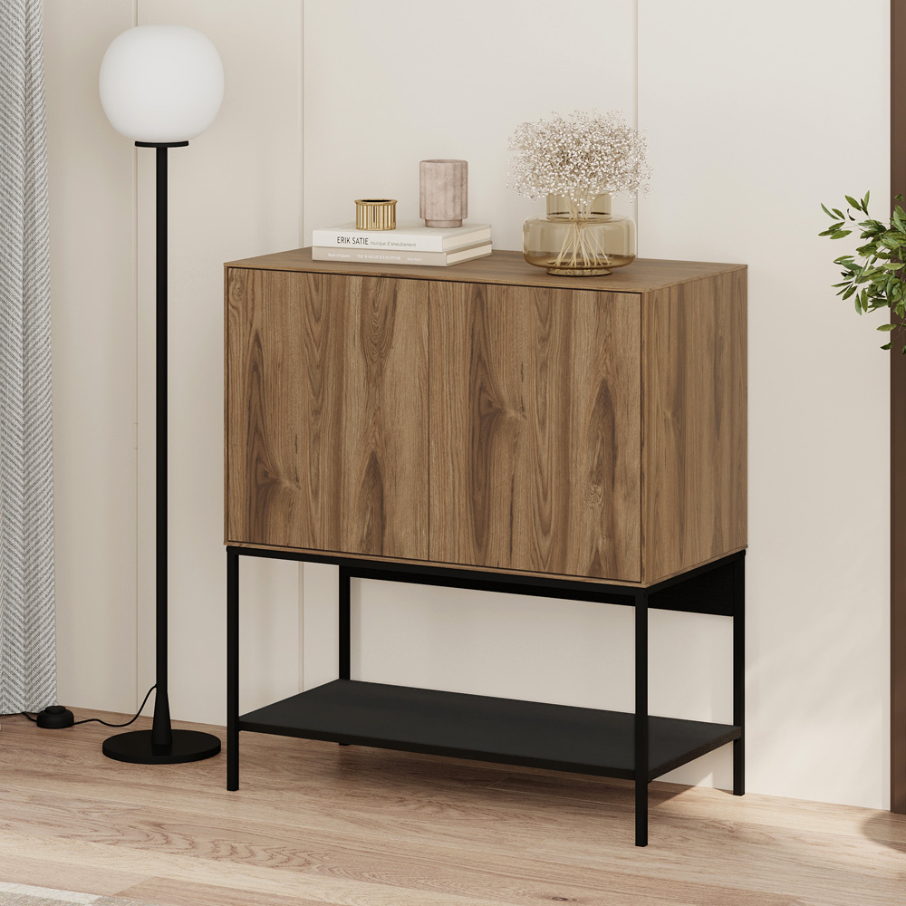 Μπουφές Amira Megapap χρώμα καρυδί Ud – black wood 80x40x90εκ.