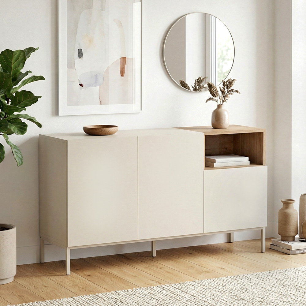 Μπουφές Cailin Megapap χρώμα sandstone – sepet oak 140×41,8×80εκ.