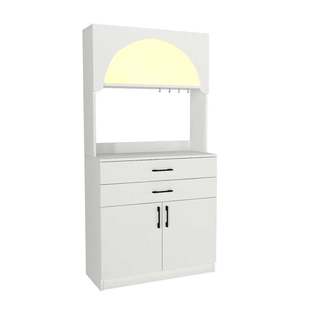 Έπιπλο κουζίνας με LED Sardes Megapap χρώμα λευκό 90x40x180εκ. - Image 6